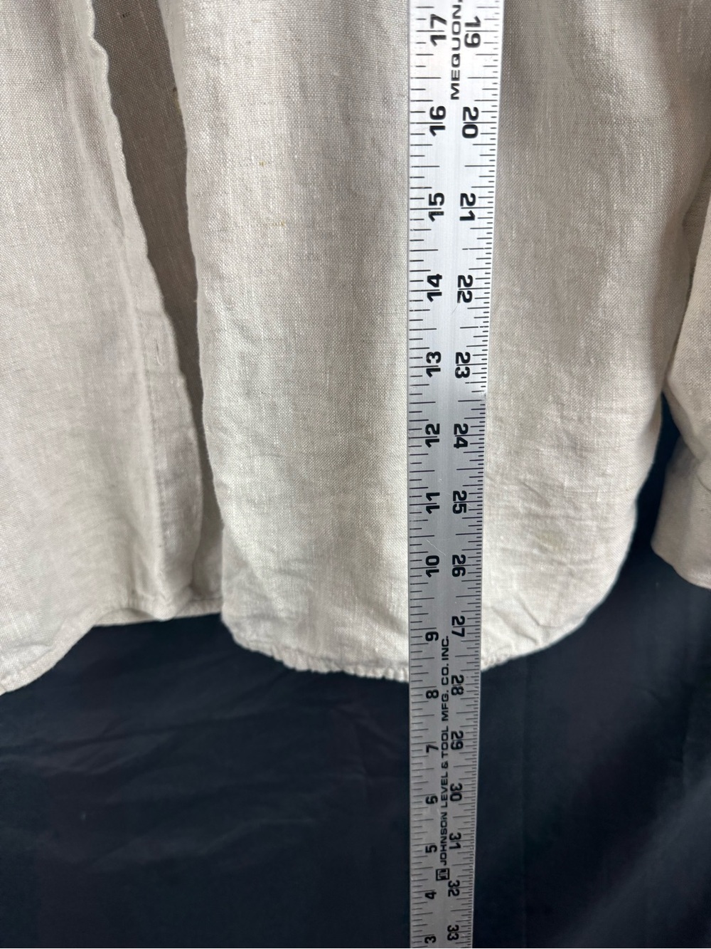 Athleta Retreat Linen Top XL Beige Oatmeal Button Up Long Sleeve Shirt 850931 - Picture 4 of 7